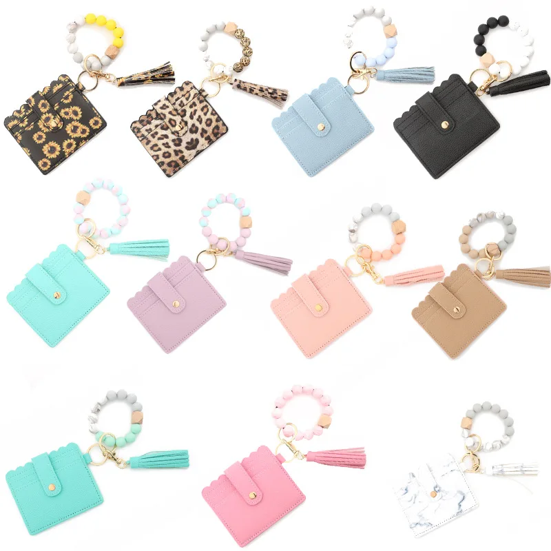 Silicone Bead Bracelet Card Case Leopard Print Silicone Bead Bracelet PU Tassel Ladies Wallet Leather Tassel Keychain, Colorful
Silicone Bead Bracelet Card Case Leopard Print Silicone Bead Bracelet PU Tassel Ladies Wallet Leather Tassel Keychain, Colorful