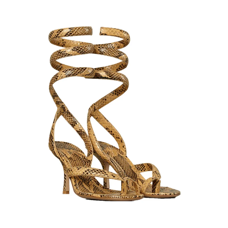 2020 Sexy Stiletto High Heel Snake Wrap Sandals Women Snake Print Ankle Wrap Strap Sandals, Beige,brown,black
2020 Sexy Stiletto High Heel Snake Wrap Sandals Women Snake Print Ankle Wrap Strap Sandals, Beige,brown,black