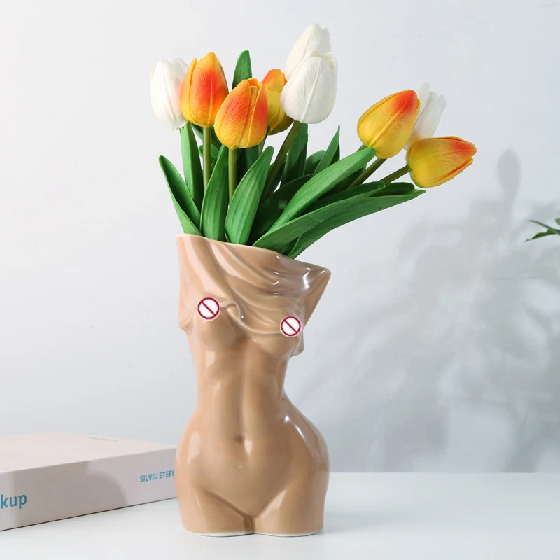 Nordic Modern art flower vase creative Living room office desktop decoration female body white ceramic vase for home decoration
Nordic Modern art flower vase creative Living room office desktop decoration female body white ceramic vase for home decoration