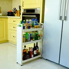 3 Layers Plastic Movable Cracks Storage shelf Trolley Shelf Bathroom kitchen Storage Rack