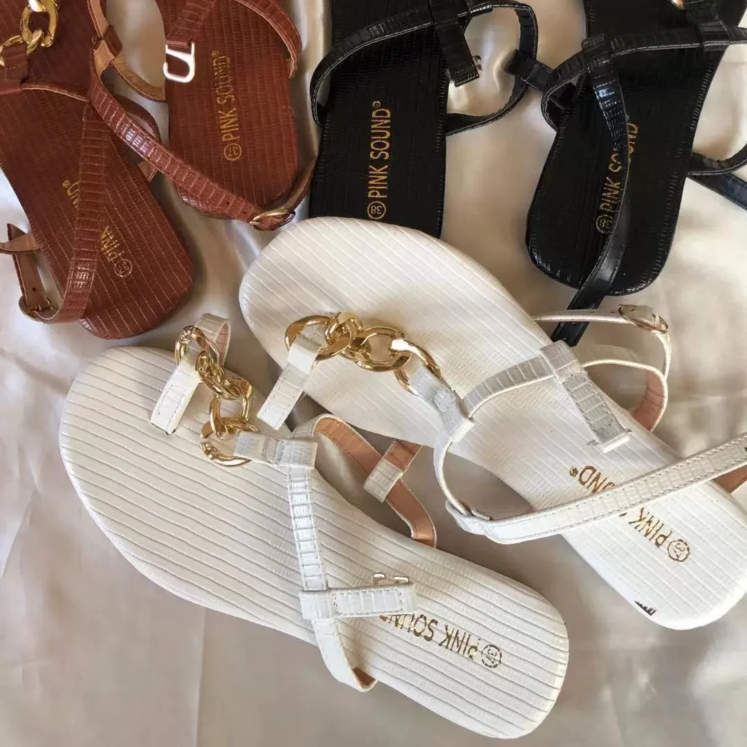 J&H fashion buckle strap flip flop sandals ladies mental chain chic flat casual shoes for summer, 3 colors as picture
J&H fashion buckle strap flip flop sandals ladies mental chain chic flat casual shoes for summer, 3 colors as picture