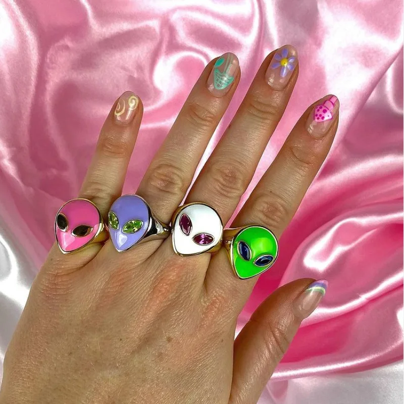 Fashion Party Jewelry Colorful Crystal Cute Hot Selling Rings Women Alien Ring 18K Gold Plated
Fashion Party Jewelry Colorful Crystal Cute Hot Selling Rings Women Alien Ring 18K Gold Plated