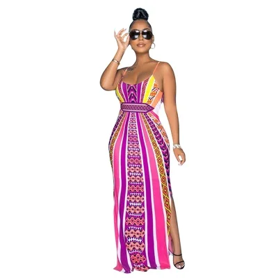 New arrival summer ladies dresses clothes printed suspender maxi dress plus size backless sling dress, Shown
New arrival summer ladies dresses clothes printed suspender maxi dress plus size backless sling dress, Shown