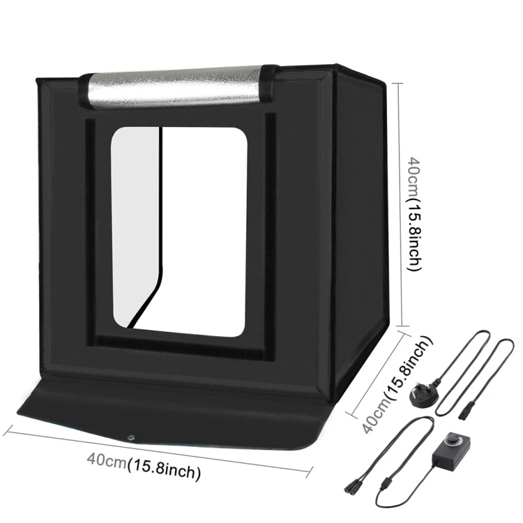 PULUZ 40cm Portable Folding Photography Light Tent Kit with 64pcs LED Light and 6 Kinds Color, White
PULUZ 40cm Portable Folding Photography Light Tent Kit with 64pcs LED Light and 6 Kinds Color, White