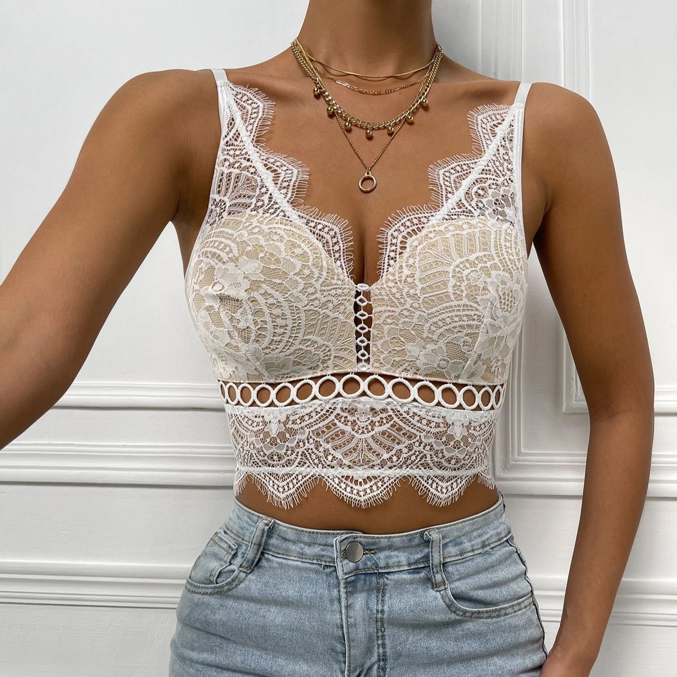 Shein Women Sexy Lace Hollow Out Eyelash Tank Top Fashion Solid Street Style Tops, White
Shein Women Sexy Lace Hollow Out Eyelash Tank Top Fashion Solid Street Style Tops, White