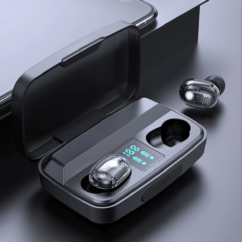 M13C Tws Wireless Earphone Headphones Headset 5.0 Sports Blue tooth Headset with Digital Display Charging Compartment, Black
M13C Tws Wireless Earphone Headphones Headset 5.0 Sports Blue tooth Headset with Digital Display Charging Compartment, Black
