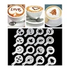 Hot Sale 16 Pcs Set PP Cappuccino Template Latte Art Plastic Decorating Coffee Stencil