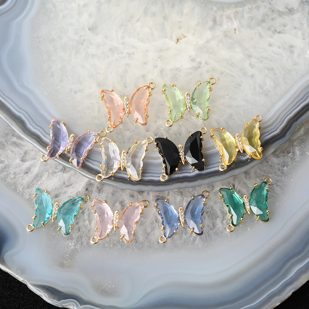 Hawaii Style Clear Glass Cubic Zirconza Charms CZ Gold Butterfly Connector Beaded Bracelet Jewelry Wholesale, As picture
Hawaii Style Clear Glass Cubic Zirconza Charms CZ Gold Butterfly Connector Beaded Bracelet Jewelry Wholesale, As picture