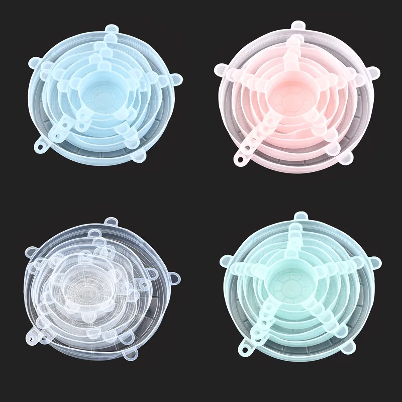 Food storage cover kitchen accessories tools stretch lids reusable silicone stretch lid 6 set covers, Blue/green/pink/transparent
Food storage cover kitchen accessories tools stretch lids reusable silicone stretch lid 6 set covers, Blue/green/pink/transparent