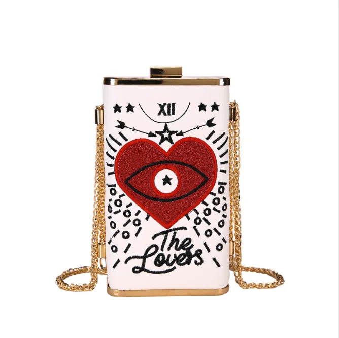Luxury Women Handbags Heart Eye Embroidery Chain Messenger Bag Evening Clutch Bag Lady Party Banquet Bag
Luxury Women Handbags Heart Eye Embroidery Chain Messenger Bag Evening Clutch Bag Lady Party Banquet Bag
