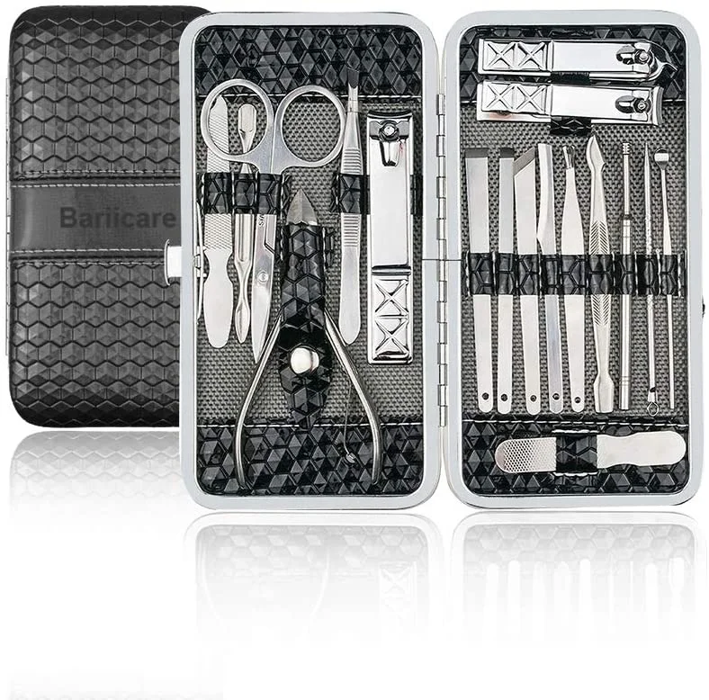 18PCS High Quality Stainless Steel Professional Nail Clipper Set Multifunctional Nail Tools High-End Atmosphere Nail Clippings, Black / customed
18PCS High Quality Stainless Steel Professional Nail Clipper Set Multifunctional Nail Tools High-End Atmosphere Nail Clippings, Black / customed