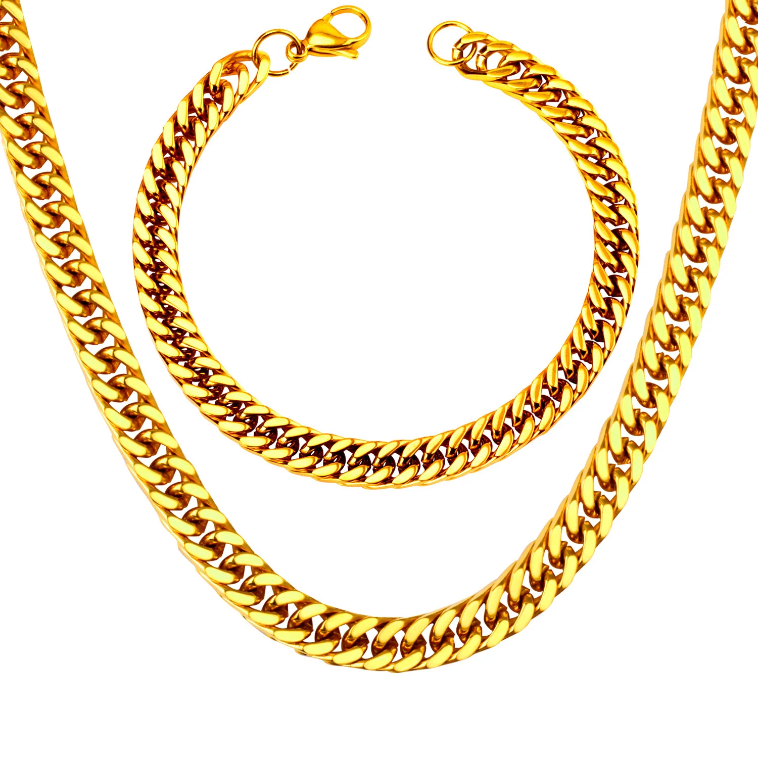 Hip hop Men's Fashion necklace, bracelet similar snake bone 7mm thick stainless steel chain set
Hip hop Men's Fashion necklace, bracelet similar snake bone 7mm thick stainless steel chain set
