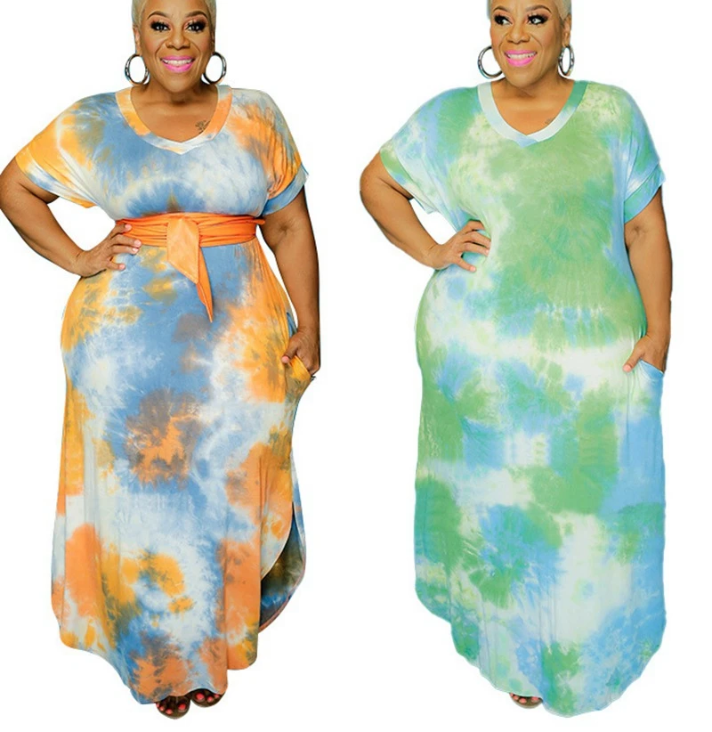 2021 Plus Size XL-5XL Women Tie Dye Print V-neck Short Sleeve Slim Maxi Dress Fashion Streetwear Long Dresses Vestidos, Customized color
2021 Plus Size XL-5XL Women Tie Dye Print V-neck Short Sleeve Slim Maxi Dress Fashion Streetwear Long Dresses Vestidos, Customized color