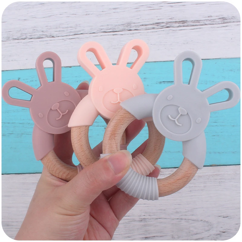 M21 Hot Sell Baby Easy To Hold Teething baby Wooden Silicone Cute Animal Rabbit Teethers Toy For Bunny Wood Teether Ring
M21 Hot Sell Baby Easy To Hold Teething baby Wooden Silicone Cute Animal Rabbit Teethers Toy For Bunny Wood Teether Ring