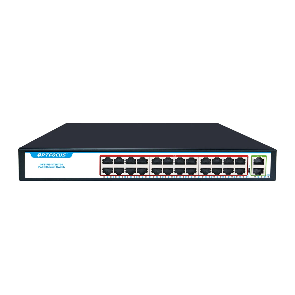 Factory 24 Port Poe Switch 24*10/100mbps POE port 2*10/100/1000mbps UP-Link Port for NVR IP Camera
Factory 24 Port Poe Switch 24*10/100mbps POE port 2*10/100/1000mbps UP-Link Port for NVR IP Camera