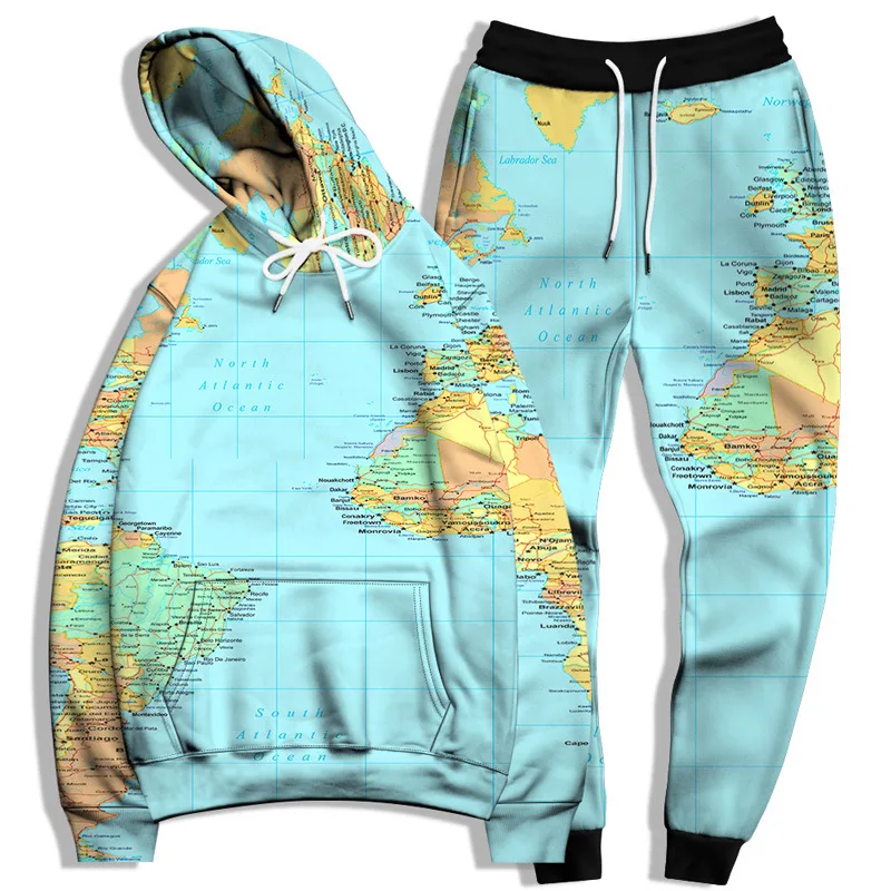 2021 autumn and winter wholesale map printing couple same style hooded sweater casual pants two-piece fashion hoodie
2021 autumn and winter wholesale map printing couple same style hooded sweater casual pants two-piece fashion hoodie