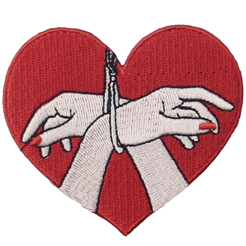 

Embird Wholesale love sex and dream Embroidered Heart Shape Patches Iron on / Sew on Clothes Badge Backpack, 9 colors