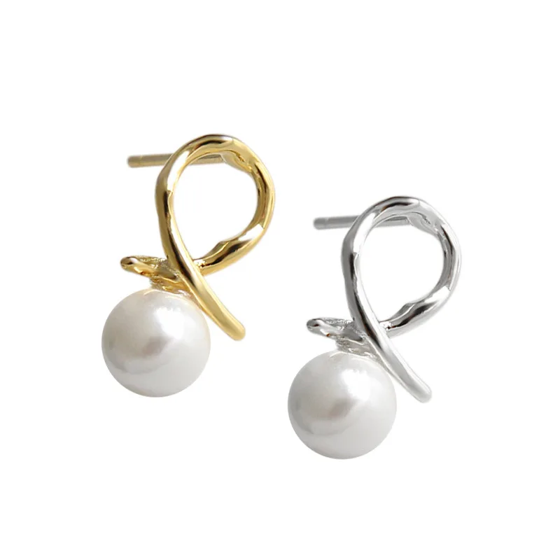 Ladies Gift Trendy Fashion Party Platinum 18K Gold 925 Sterling Silver Knot Pearl Women Jewelry Stud Earrings
Ladies Gift Trendy Fashion Party Platinum 18K Gold 925 Sterling Silver Knot Pearl Women Jewelry Stud Earrings