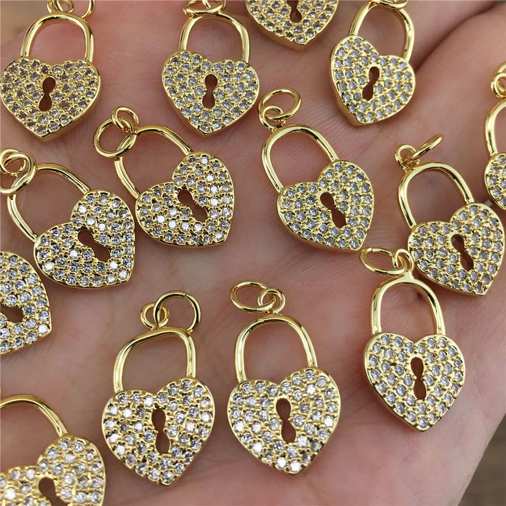LS-B1108 Popular heart lock shaped charm cz pave charm micro pave charm wholesale for DIY making
LS-B1108 Popular heart lock shaped charm cz pave charm micro pave charm wholesale for DIY making