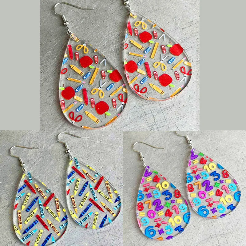 Clear Acrylic Dangle Earrings Water Drop Simple Pencil Color Pencil Math Colorful Cute Earrings
Clear Acrylic Dangle Earrings Water Drop Simple Pencil Color Pencil Math Colorful Cute Earrings
