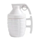 Bomb design 3D grenade shaped black and white ceramic glass custom coffee mugs
