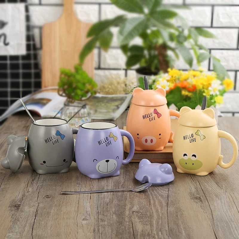 Nordic style creative animal ceramic mug with lid cartoon mug student kindergarten couple water coffee cup, As picure or customized
Nordic style creative animal ceramic mug with lid cartoon mug student kindergarten couple water coffee cup, As picure or customized