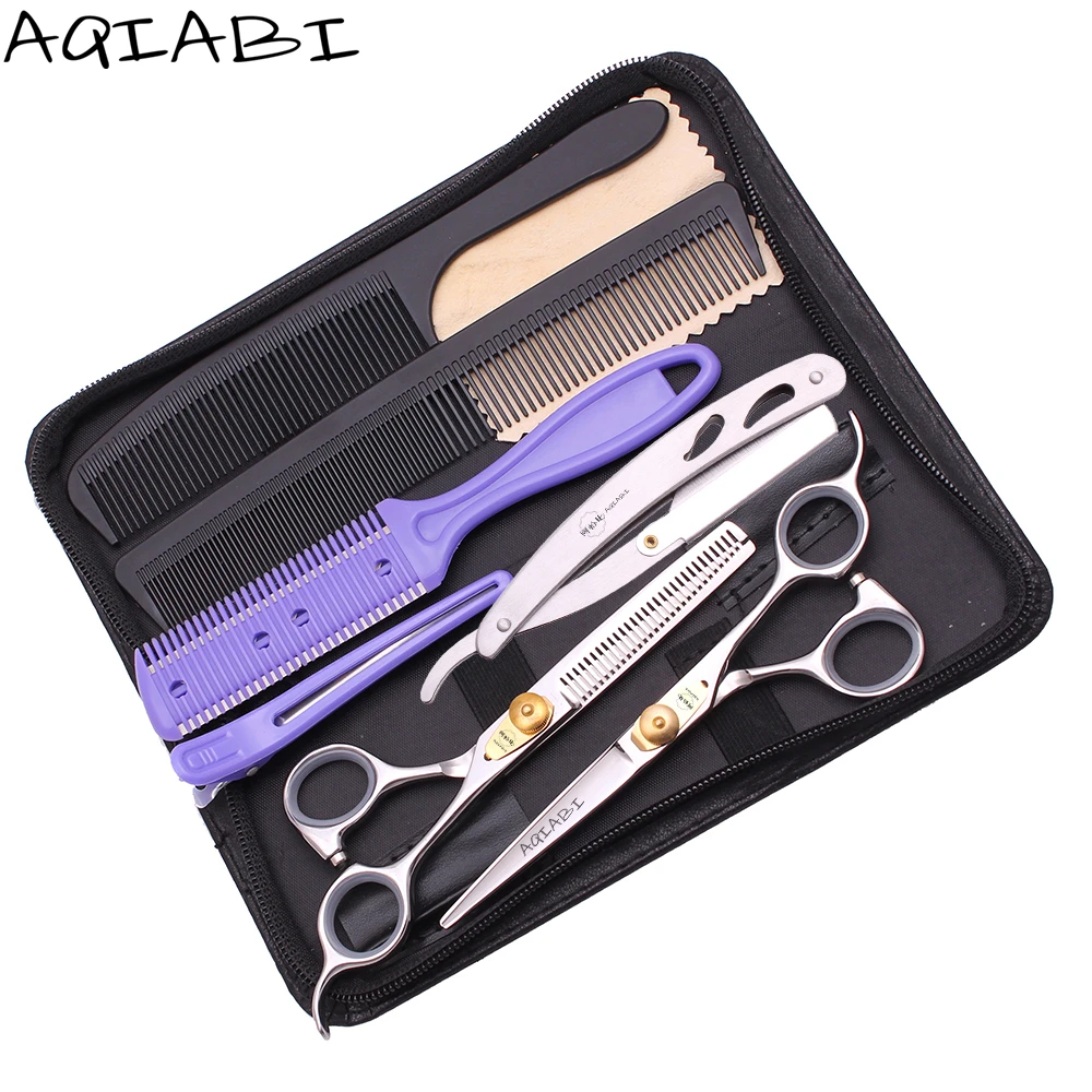 Barber Scissors Professional AQIABI Brand 6" Wholesale Japan Steel A1026 Hair Cutting Scissors Set Thinning Scissors Add Case, Shiny
Barber Scissors Professional AQIABI Brand 6" Wholesale Japan Steel A1026 Hair Cutting Scissors Set Thinning Scissors Add Case, Shiny