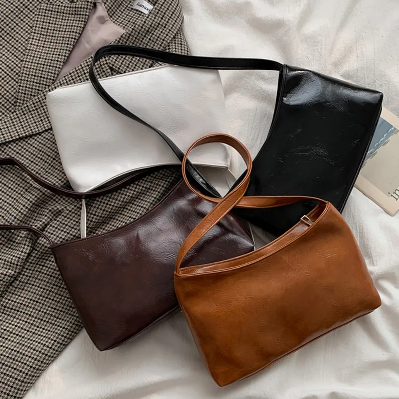 Vintage Trendy Women Bags PU Leather Shoulder Bag Simple Solid Color Lady Handbag Designer Armpit Bag Girls Shopping Purse
Vintage Trendy Women Bags PU Leather Shoulder Bag Simple Solid Color Lady Handbag Designer Armpit Bag Girls Shopping Purse