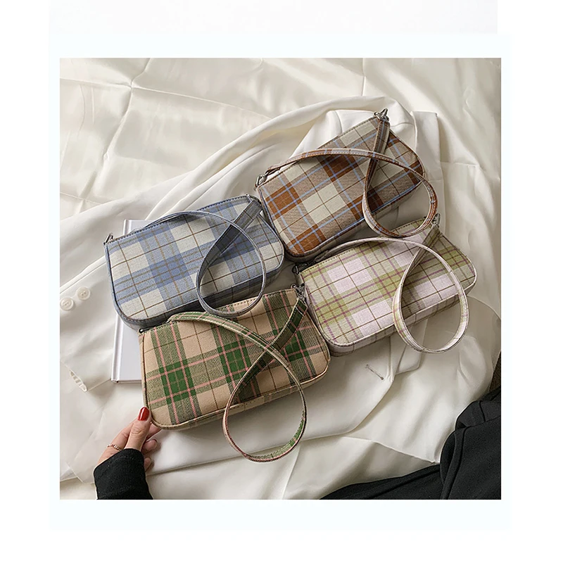 Korean Line Women Retro Underarm Bags Casual Canvas Hand Purse Zipper Stripe Shoulder Bolsa Splicing Thin Shoulder Strap Bolsas
Korean Line Women Retro Underarm Bags Casual Canvas Hand Purse Zipper Stripe Shoulder Bolsa Splicing Thin Shoulder Strap Bolsas