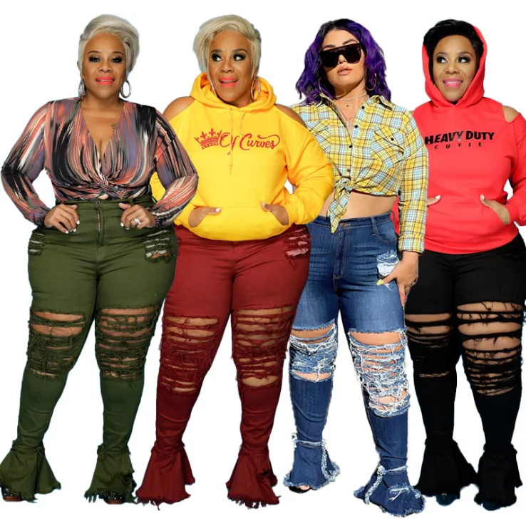 Dropshipping High Quality 2022 Plus Size Denim Jeans Trend Ripped Cotton Women Flared Jeans, As pictures
Dropshipping High Quality 2022 Plus Size Denim Jeans Trend Ripped Cotton Women Flared Jeans, As pictures