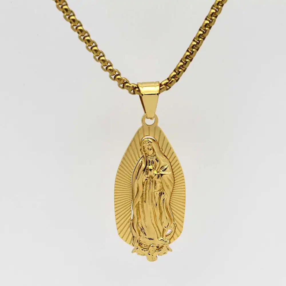 European and American style simple stainless steel 18K Catholic Virgin Mary pendant necklace
European and American style simple stainless steel 18K Catholic Virgin Mary pendant necklace