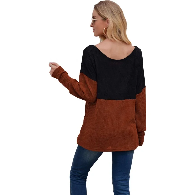 Wholesale casual hot sale spring long sleeve o-neck striped splicing solid pullover shirts top stylist loose for ladies, As picture
Wholesale casual hot sale spring long sleeve o-neck striped splicing solid pullover shirts top stylist loose for ladies, As picture