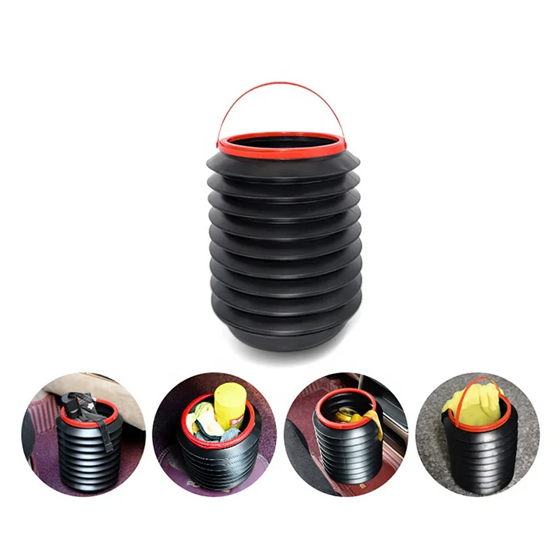 Portable Waterproof Car Trash Can Collapsible Folding Car Trash Bin Multifunction Storage Bucket, Black 
Portable Waterproof Car Trash Can Collapsible Folding Car Trash Bin Multifunction Storage Bucket, Black