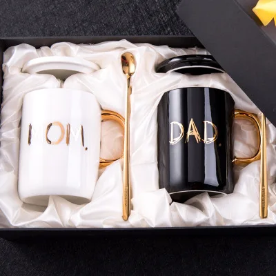Creative Mother's Day Gift Ceramic Mug Simple household water cup with a lid spoon MOM DAD gift box, As the picture show
Creative Mother's Day Gift Ceramic Mug Simple household water cup with a lid spoon MOM DAD gift box, As the picture show