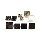 Nickel-free Square Snap Metal Shirt Button Custom Logo Stripe Square Metal Snap Button For Bags Shirts