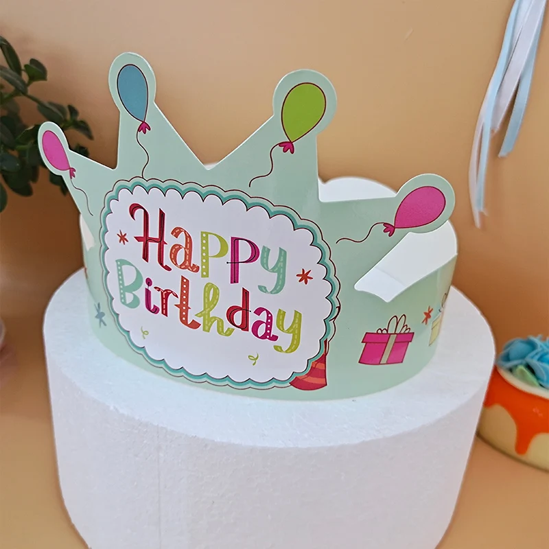 2024 hot sale Birthday Party Supplies disposable paper hat headgear birthday party children birthday decoration hat cake topper