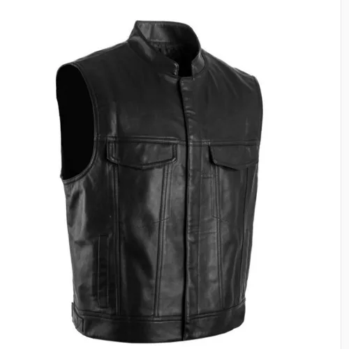 Brand quality men trendy motorcycle sleeveless jacket plus size black leather vest, Different colors and support to customized
Brand quality men trendy motorcycle sleeveless jacket plus size black leather vest, Different colors and support to customized