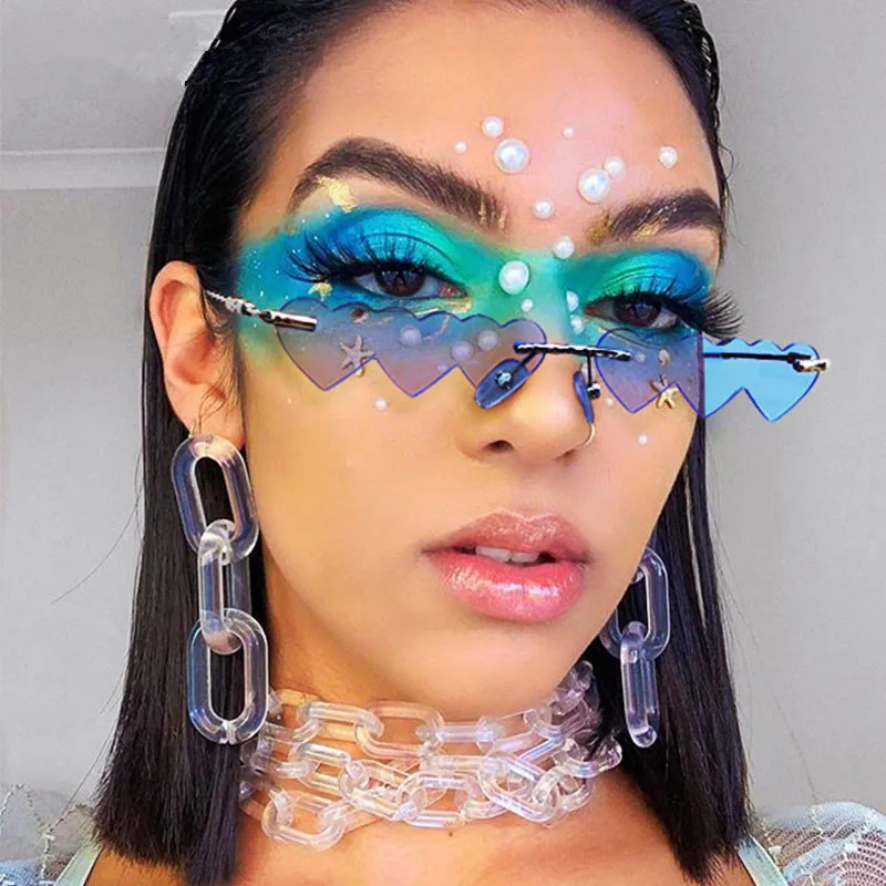 5332 New Arrival Stylish Heart Eyewear Shades Small One-piece Rimless Heart Sunglasses, As shown
5332 New Arrival Stylish Heart Eyewear Shades Small One-piece Rimless Heart Sunglasses, As shown