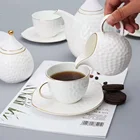 Royal Style Luxury glazed ceramic Bone China Porcelain Coffee Pots set