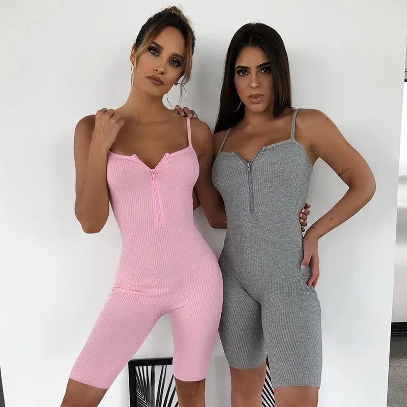 Sexy Bodycon Jumpsuits Women Ribbed Knitted Spaghetti Strap Zipper Backless Rompers Female 2020 Summer Sports Playsuit Outfits, Gray,black,blue,pink,khaki
Sexy Bodycon Jumpsuits Women Ribbed Knitted Spaghetti Strap Zipper Backless Rompers Female 2020 Summer Sports Playsuit Outfits, Gray,black,blue,pink,khaki