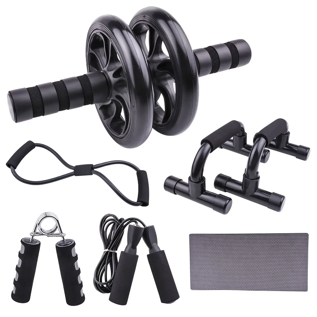 6 Pcs Home fitness New Product Black Abdominal Wheel Set Push-up Abdominal Wheel Multifunctional Household Equipment
6 Pcs Home fitness New Product Black Abdominal Wheel Set Push-up Abdominal Wheel Multifunctional Household Equipment