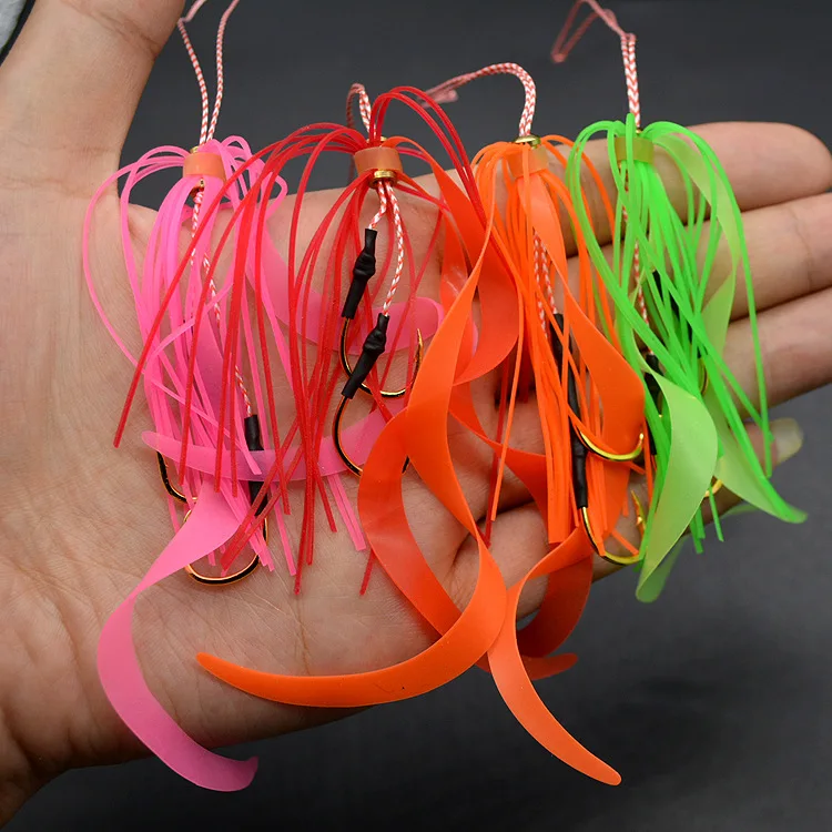Newbility hot sell 15cm 2g jig fishing skirt silicone rubber jig skirts Jigging Lure Assist Hooks, Green, red, pink, orange
Newbility hot sell 15cm 2g jig fishing skirt silicone rubber jig skirts Jigging Lure Assist Hooks, Green, red, pink, orange