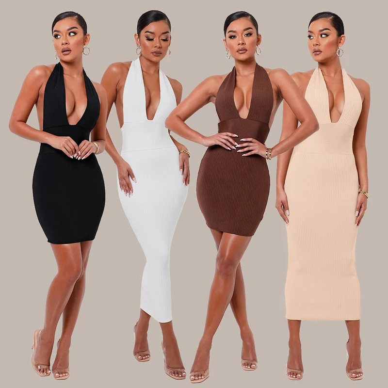 HT Deep V Neck Halter Sleeveless Maxi Open Back Dress 2021 Spring Summer Women Evening Party Elegant Outfits, Picture show
HT Deep V Neck Halter Sleeveless Maxi Open Back Dress 2021 Spring Summer Women Evening Party Elegant Outfits, Picture show