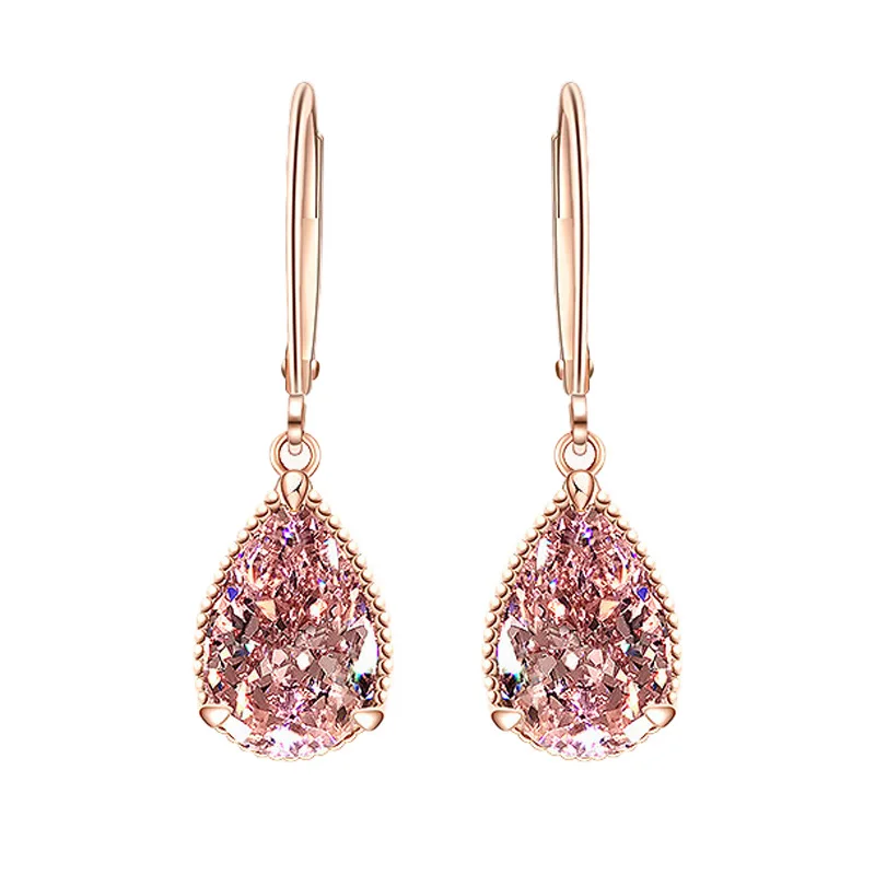 PUSHI moissanite diamond pink 2 carat water drop earrings pure 18K rose gold needle aesthetic earrings woman
PUSHI moissanite diamond pink 2 carat water drop earrings pure 18K rose gold needle aesthetic earrings woman