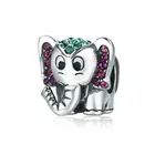 Fashion 100% 925 Sterling Silver Lucky Elephant Sparkling CZ Animal Beads Fit Pandora Charm Bracelet Jewelry Gift Klein