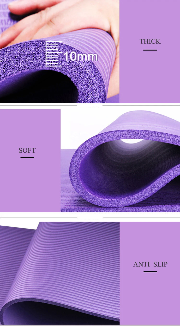 Yoga-im Freien Mat Solider Color Anti Tear-Antibeleg 183*61*1CM Turnhalle Pilates NBR 1