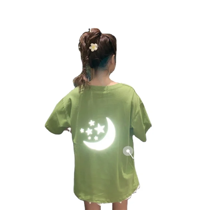 Wholesale Luminous Pigment Custom Logo Summer Women's M-2XL Reflective Loose Star Moon T-shirt, 3 color
Wholesale Luminous Pigment Custom Logo Summer Women's M-2XL Reflective Loose Star Moon T-shirt, 3 color