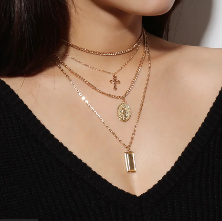 VRIUA Fashion Choker Necklace Women Cute Girl Multi Layer Chain Coin Pendant Korean Jewelry Woman 2020 Collar, Gold/silver
VRIUA Fashion Choker Necklace Women Cute Girl Multi Layer Chain Coin Pendant Korean Jewelry Woman 2020 Collar, Gold/silver