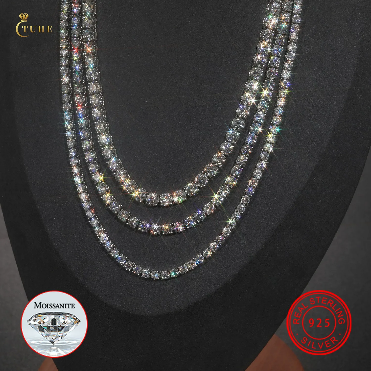 Hot Sale Fashion Women Jewelry D Color VVS1 Clarify Moissanite Diamond Tennis Chain Necklace For Valentine's Day
Hot Sale Fashion Women Jewelry D Color VVS1 Clarify Moissanite Diamond Tennis Chain Necklace For Valentine's Day