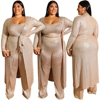 FM-19390 Wholesale Fashion Vest Long Cardigan High Waist Pants 3 Piece Outfits Sets Plus Size Women Clothes
FM-19390 Wholesale Fashion Vest Long Cardigan High Waist Pants 3 Piece Outfits Sets Plus Size Women Clothes